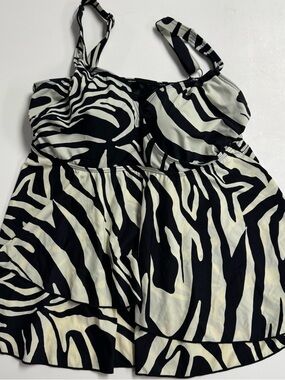 Zebra print tankini swim top